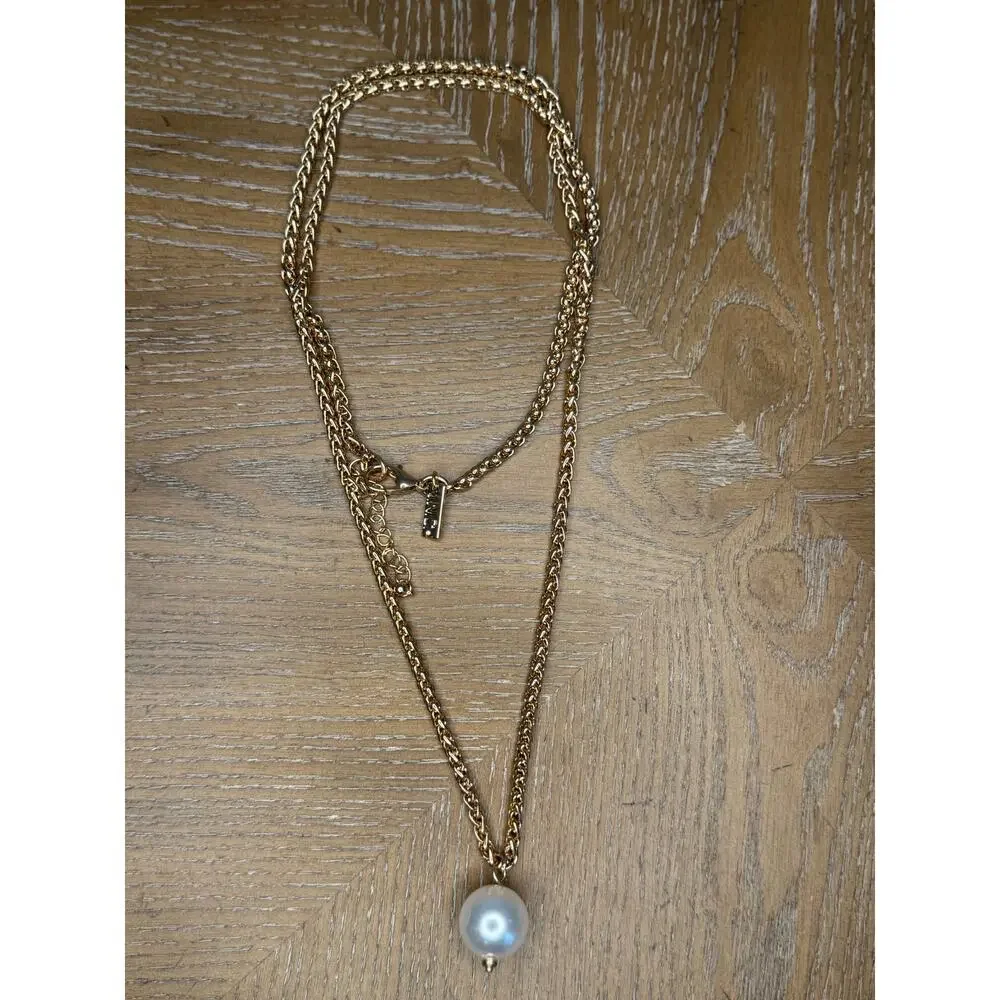 INC International Concepts Gold-Tone Layered Necklace with Pearl Pendant